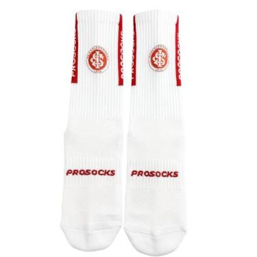Imagem de Meião Futebol Prosocks Ultragrip Grêmio/Internacional, Branco, Vermelh