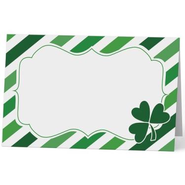 Imagem de Cartões de Dia de São Patrício (5 x 9 cm, 20 peças), lembrancinha do dia de São Patrício, cartão de barraca de festa para etiquetas de alimentos, nomes de assentos, mesas de petiscos e pequenos