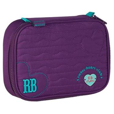 Imagem de Estojo escolar box para 36 lápis Heart Beats Rebecca Bonbon - roxo