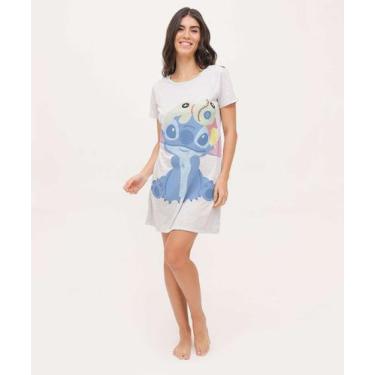 Imagem de Camisola Estampa Stitch Manga Curta Disney-87048, Cinza mescla, M
