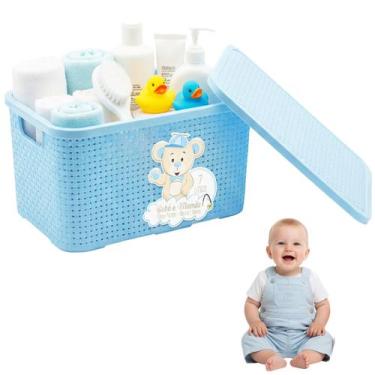 Imagem de Caixa Infantil 7L Bebê Mamãe Organizadora Azul Resistente - Monte Líba