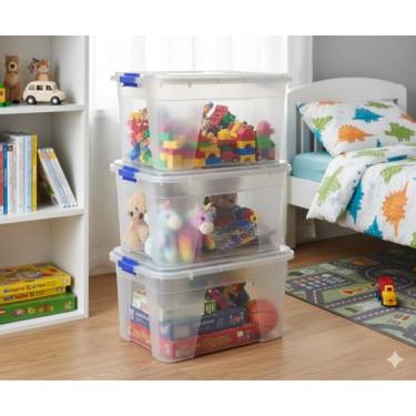 Imagem de Caixa Organizadora Multiuso Transparente 56 Litros