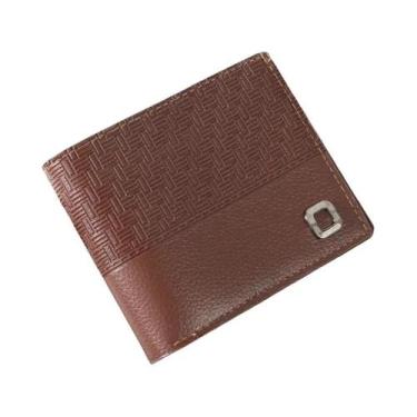 Imagem de Carteira Masculina Curta Com Padrão De Lichia, Vários Compartimentos P