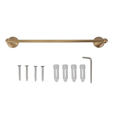 Imagem de Barra de toalha de cobre, toalheiro de banho estilo europeu, suporte de toalha multiuso de haste única para banheiro, estrutura de montagem segura, design elegante e resistente