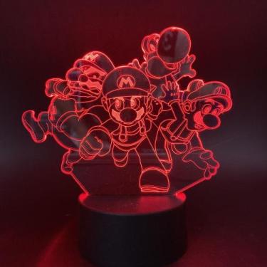 Imagem de Luz noturna Marios LED 3D que muda de cor para crianças com base - Yiw
