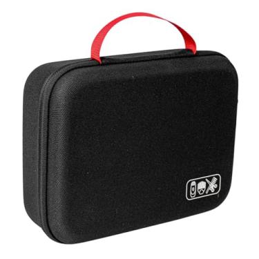 Imagem de Zialofi Estojo rígido de viagem para máquina de cortar cabelo, porta-acessórios de barbearia, proteção em EVA, espaçoso, com alça, bolsa de viagem preta.