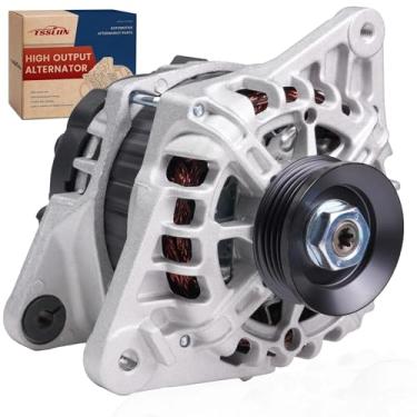 Imagem de TSSLIIN Alternador de alto rendimento atualizado para HYUNDAI Elantra 2007-2012, para KIA Spectra 5 2007-2009, Spectra 2007-2009, Soul 2010 2011 2.0L 90A 12V 4-Groove Polia, Substituição OE 11311N