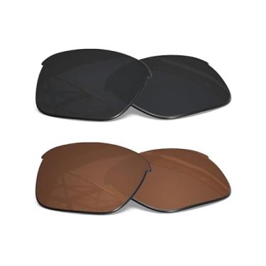 Imagem de SmartVLT Lentes de reposição masculinas Stealth preto e marrom âmbar para óculos de sol Oakley Thinlink OO9316
