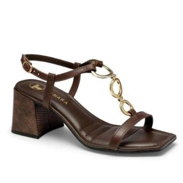 Imagem de Sandália Tanara em Couro Salto Bloco - Feminina-Feminino
