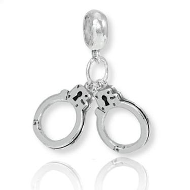 Imagem de Berloque Pingente Par Algemas Policial Em Prata Envelhecida - Lojas La