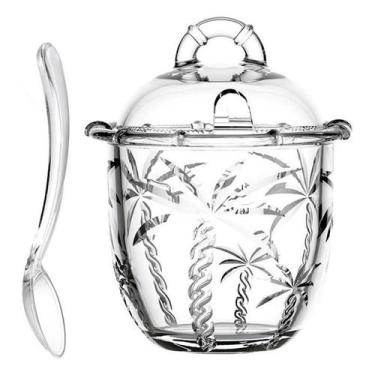 Imagem de Açucareiro de Vidro Trancoso 220ml com Colher  Design Clássico para Aç