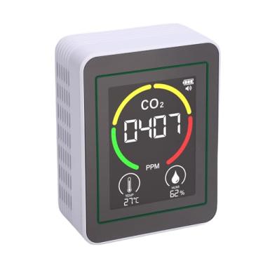 Imagem de Jiawu Detector de Qualidade do Ar 3 Em 1, Monitor Ambiental Interno Preciso para Casa, Escritório, Academia, Tela Colorida de 2,8 Polegadas (Branco)