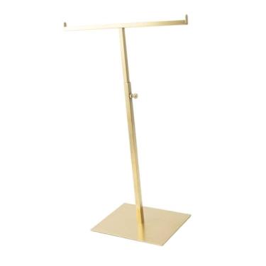 Imagem de Baoblaze Suporte de Exibição de Bolsas em Formato de T, Expositor de Balcão para Pendurar, Suporte Versátil para Bolsas de Mesa com Base Estável para, Ouro