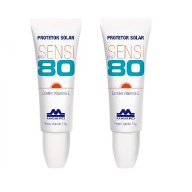 Imagem de Protetor Solar Labial Sensi FPS 80 com Vitamina E, Hidratante, 15g, 2 Unidades