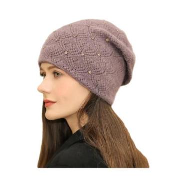 Imagem de Gorro De Inverno Feminino Quente Em Mistura De Pele De Coelho, Estilo 
