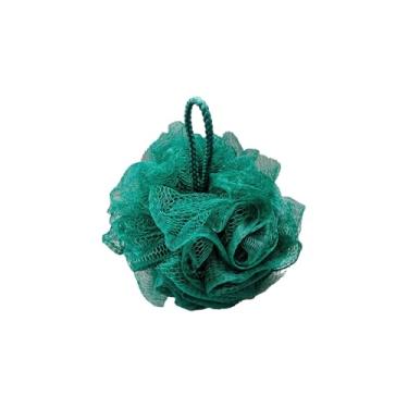 Imagem de Esponja Loofah 50 g Esponjas de banho multicoloridas bolas de malha para esfregão corporal lavagem traseira esfregão banheiro masculino feminino (verde escuro)