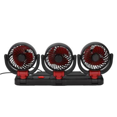 Imagem de aqxreight Ventilador de Resfriamento de Carro de 3 Cabeças Com Suporte para Telefone Ventilador Elétrico Portátil Poderoso de 12 V para Caminhões e Carros Suporte de Ventosa Estável para Estradas