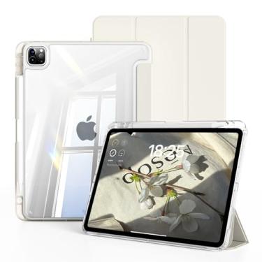 Imagem de GKABXY Capa transparente para iPad Air de 13 polegadas M3/M2 (2025/2024), iPad Pro de 12,9 polegadas 2022/2021 (6ª/5ª geração) com suporte de lápis, capa protetora transparente fina de TPU