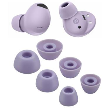 Imagem de Fones de ouvido de substituição Galaxy Buds 2 Pro Ear Tips, P/M/G, tamanho misto de silicone macio, acessórios de pele de borracha flexível (roxo)