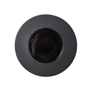 Imagem de Pratos de jantar 30,5 cm prato de jantar ocidental de cerâmica preta prato redondo plano de cerâmica prato de cozinha requintado utensílios de cozinha pratos de cozinha (preto)