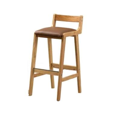 Imagem de x3anggyt5 Banquetas de bar para restaurante, cadeira doméstica de madeira maciça, banco de bar, leve, retrô, moderno, simples, cadeiras de bar (marrom)