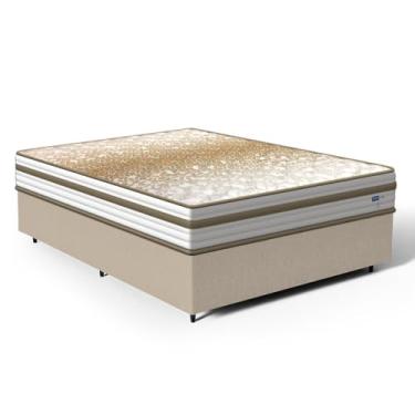 Imagem de Cama Box com Colchão de Molas Ensacadas Double Face Pillow Euro Alfa Probel (Bege, Casal)