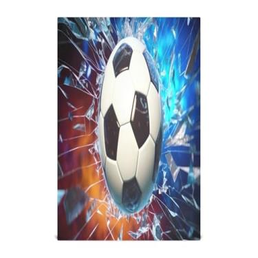 Imagem de Wassud Toalhas de cozinha de futebol quebradas toalhas de prato de cozinha 1 pacote panos de prato macios com laço para pendurar toalha de mão super absorvente de secagem rápida toalhas de chá de mesa