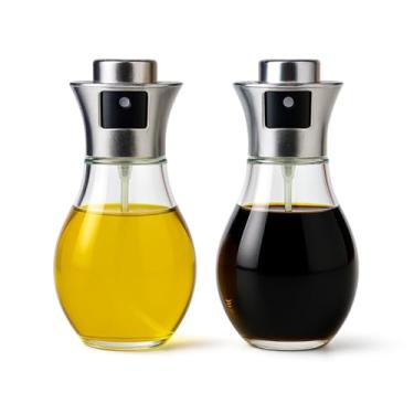 Imagem de Galheteiro Porta Azeite Vinagre Óleo Kit 2 Dosador Spray Dosador Culinário