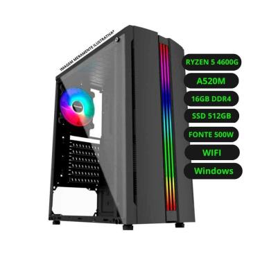 Imagem de Computador Cpu Gamer Amd Ryzen 4600g 16gb Ddr4 Ssd 512gb Fonte 500w Bivolt Windows