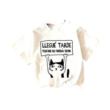 Imagem de Camiseta Feminina Com Estampa De Gato, Design De Letras Fofo, Top Casu