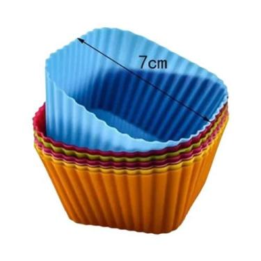Imagem de Formas De Silicone Para Muffin 6/12PCS, Formas Redondas Para Bolos E C
