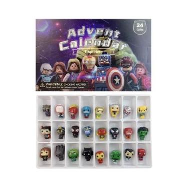 Imagem de Figuras Marvel Avengers Spider Iron Man Hulk 24 Peças Caixa De Calendá
