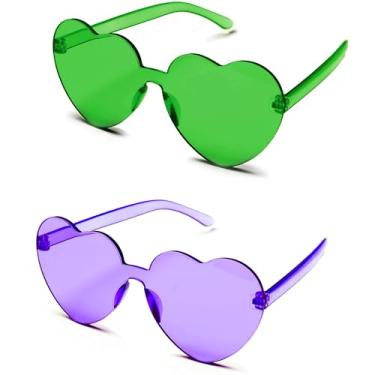Imagem de 4E's Novelty Adulto Unissex 2 Pacotes de Óculos Roxos e Verdes para – Óculos Sem Aro Da Moda, para Adultos, e Homens, Acessórios de Roupa para Festa de Carnaval