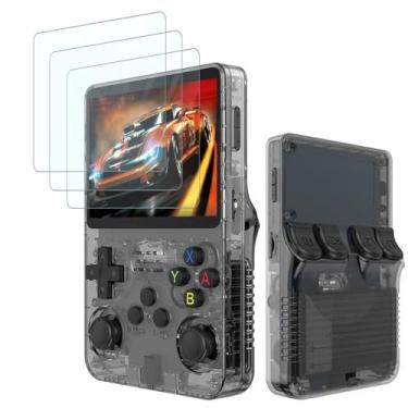 Imagem de Futanwei Película protetora de tela R36S, [pacote com 2] película de vidro temperado HD [dureza 9H] [antiarranhões] compatível com Evername XENPONAD Ahuamty LKOHJF RETRO-SNAP R36S console de jogos