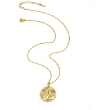 Imagem de Colar banhado a ouro 18K para mulheres, árvore da vida, presente de Dia dos Namorados