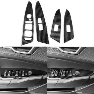 Imagem de NVCNX Fibra de carbono premium real para Kia Sportage 2023 2024 2025 acessórios EX LX X-Line/SX/X-Pro & Prestige painel de interruptor de janela de carro decalque adesivo de acabamento interior 4