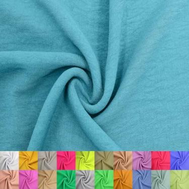 Imagem de Stylish Fabric 149.9 cm Wide Air Flow Cey 100% poliéster, não elástico, tecido leve e respirável 160 GSM por jarda para costura, vestuário de verão e projetos DIY, verde caçador escuro 2 jardas