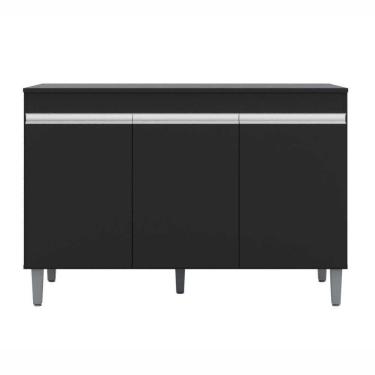 Imagem de Balcão De Pia Cozinha Manu 120cm Preto 1888 Sem Tampo