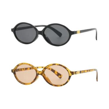 Imagem de Óculos De Sol Femininos Ovais Pequenos Estilo Punk Com Armação Colorid