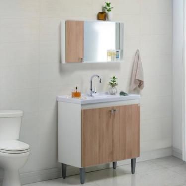 Imagem de Gabinete e Espelheira 80Cm para Embutir - Eco Móveis
