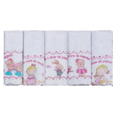 Imagem de Kit 5 Fraldas de Pano para Bebê 65cmx65cm Fraldas Incomfral, Feminino