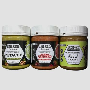 Imagem de 3X PASTA DE AMENDOIM 260G - AMENDOMEL SABOR:SORTIDAS;Tamanho:Único;Gênero:Unissex-Unissex