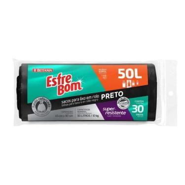 Imagem de Saco Para Lixo Reforçado EsfreBom 50 Litros Preto Rolo C/ 30 - Bettani