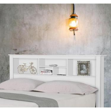 Imagem de Cabeceira Casal Quarto Havana Com Nichos - TEBARROT, Branco