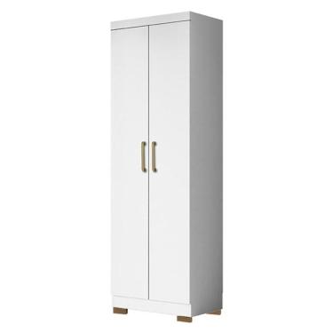 Imagem de Armário Multiuso 2 Portas 2000191 Branco Tx Com Pés Bronze - Aramóveis