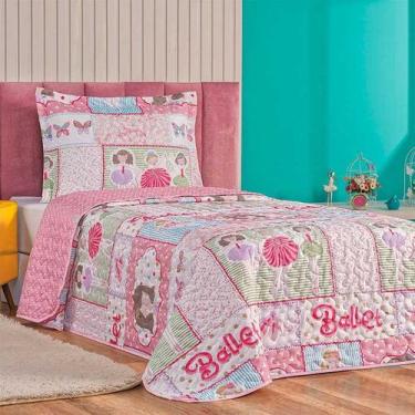 Imagem de Colcha Bouti Cobre Leito Dupla Face Cama Solteiro Infantil COR:BALLET 