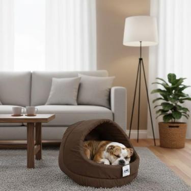 Imagem de Cama Suede Iglu Luxo Caes Gato Lavavel Casinha Marrom Oferta - - Maxxi