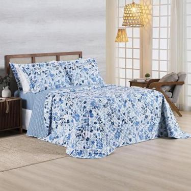 Imagem de Cobre Leito Afeto Queen Dupla Face Floral E Geometrico 400F - Nathalia