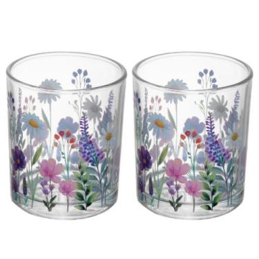 Imagem de Conjunto 2 Porta Velas Aroma de Jardim 7cm x 6cm Vidro - Wolff
