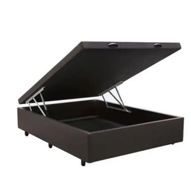 Imagem de Cama Baú Casal Reforçada 138 x 188 com Pistão à gás - Exclusive
